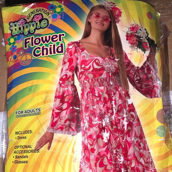 Generation hippie flower child ( adult costume) - Picture 1 of 2